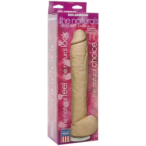 12-inch Realistic Feel Flesh Pink Penis Dildo with Balls