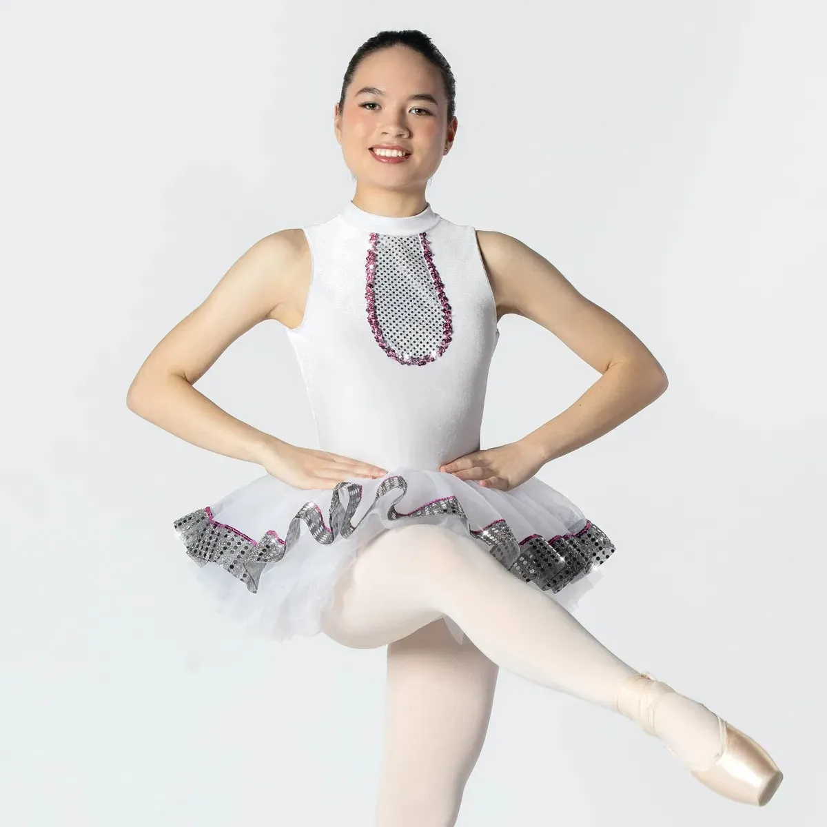 1st Position Sleeveless Velvet Tutu with Sequinned Trim