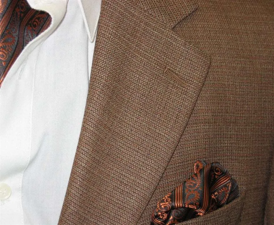 2 Button Wool and Cashmere Brown Sport Coat SJ2E-047