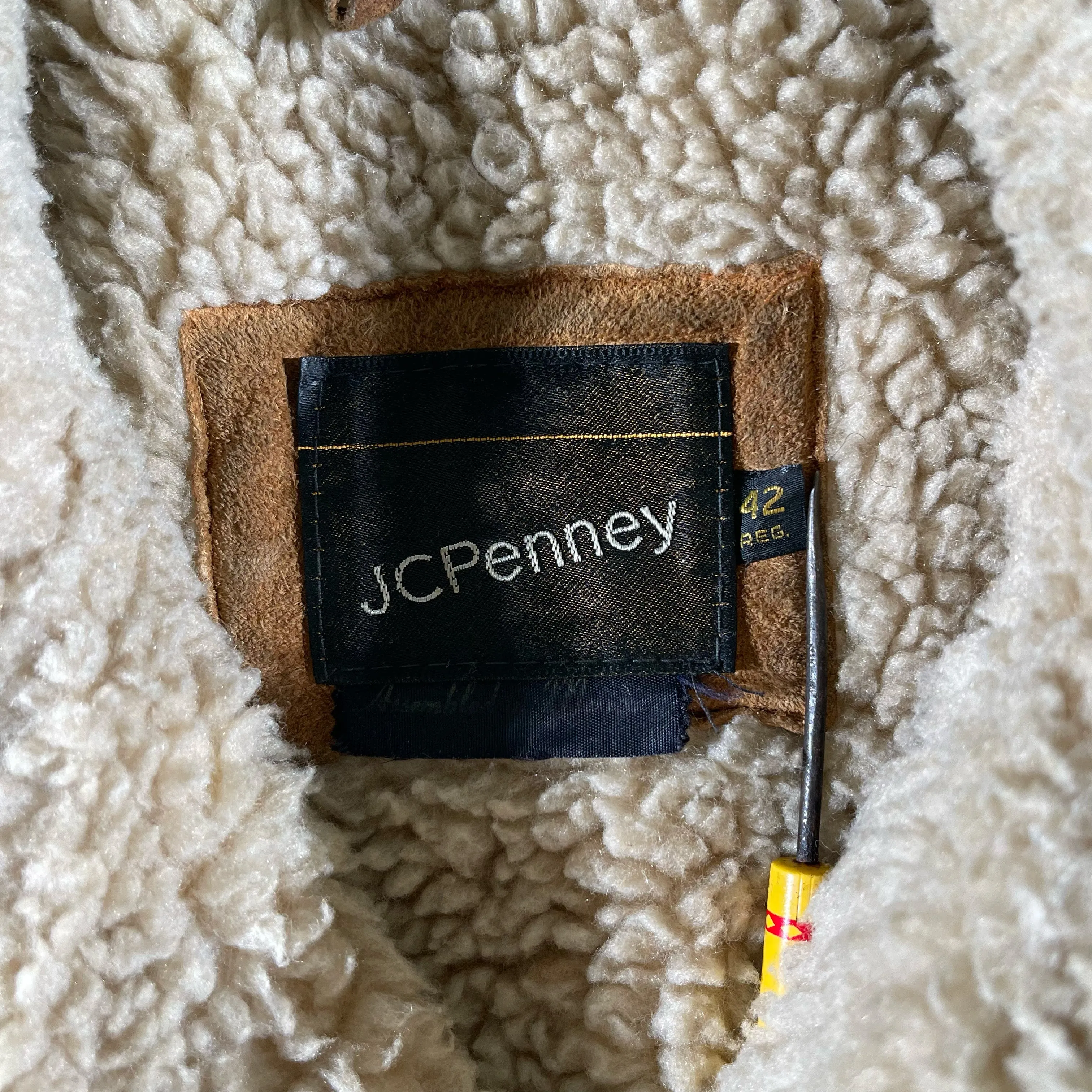 70s JCPenney Suede Sherpa Lined Trucker Jacket- L