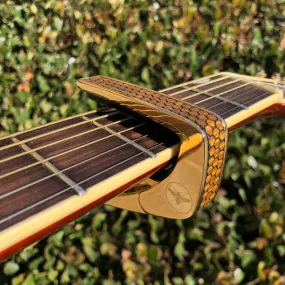 AAA Curly Hawaiian Koa Save The Bees Honeycomb | Premium Capo