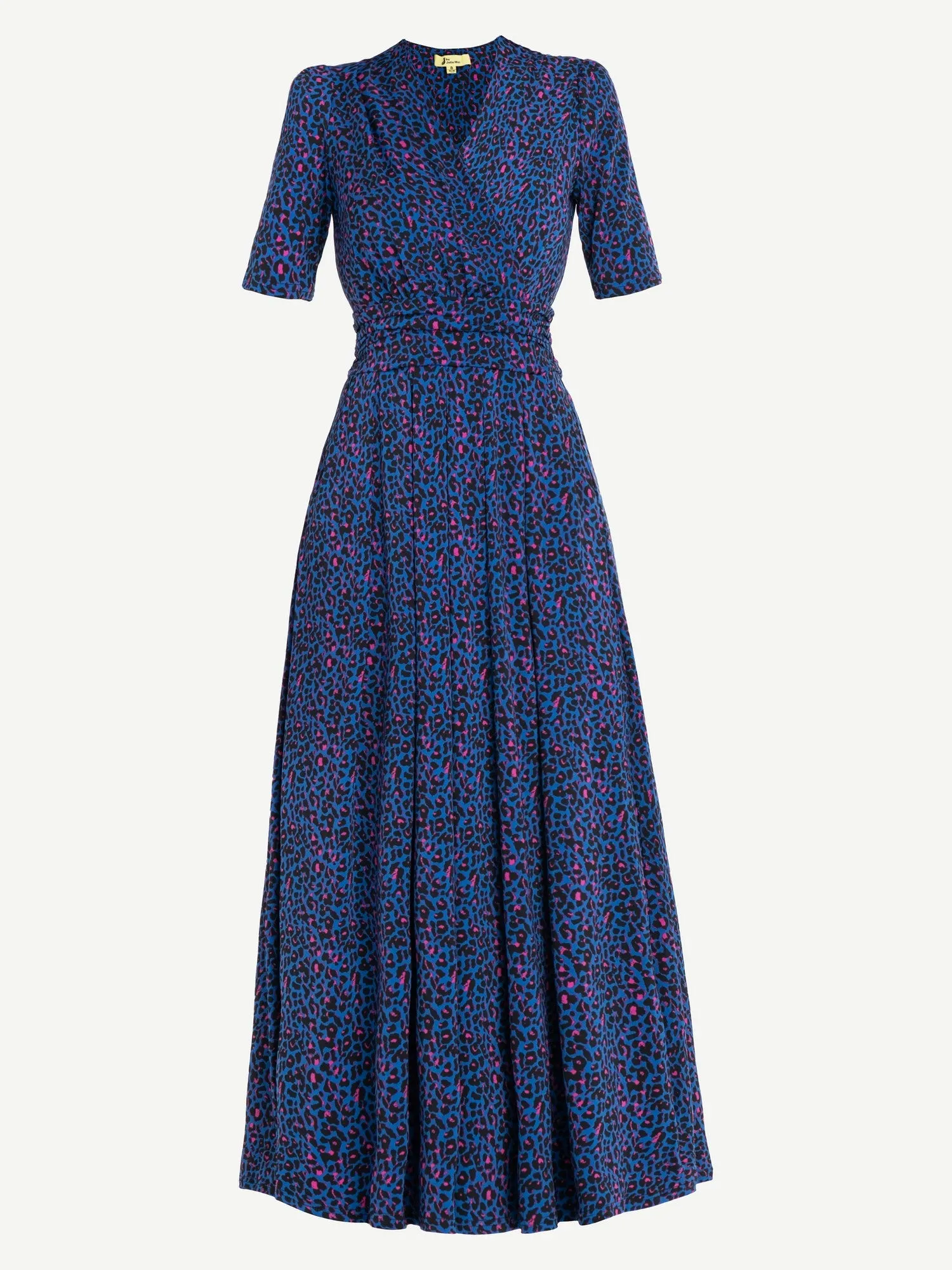 Acadia Animal Print Wrap Maxi Dress, Blue Animal