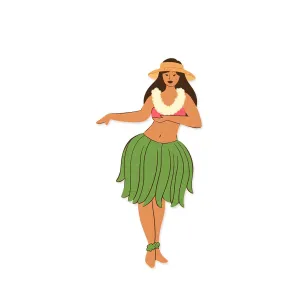 Aloha Girl Wood Shape, Green