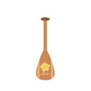 Aloha Yellow Hibiscus Paddle Wood Shape