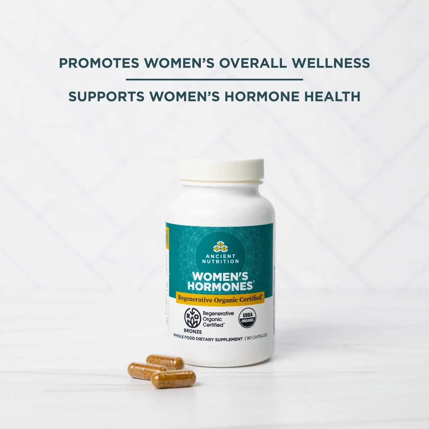 Ancient Nutrition Women's Hormones Regenerative Organic 90ct **Free Shipping**