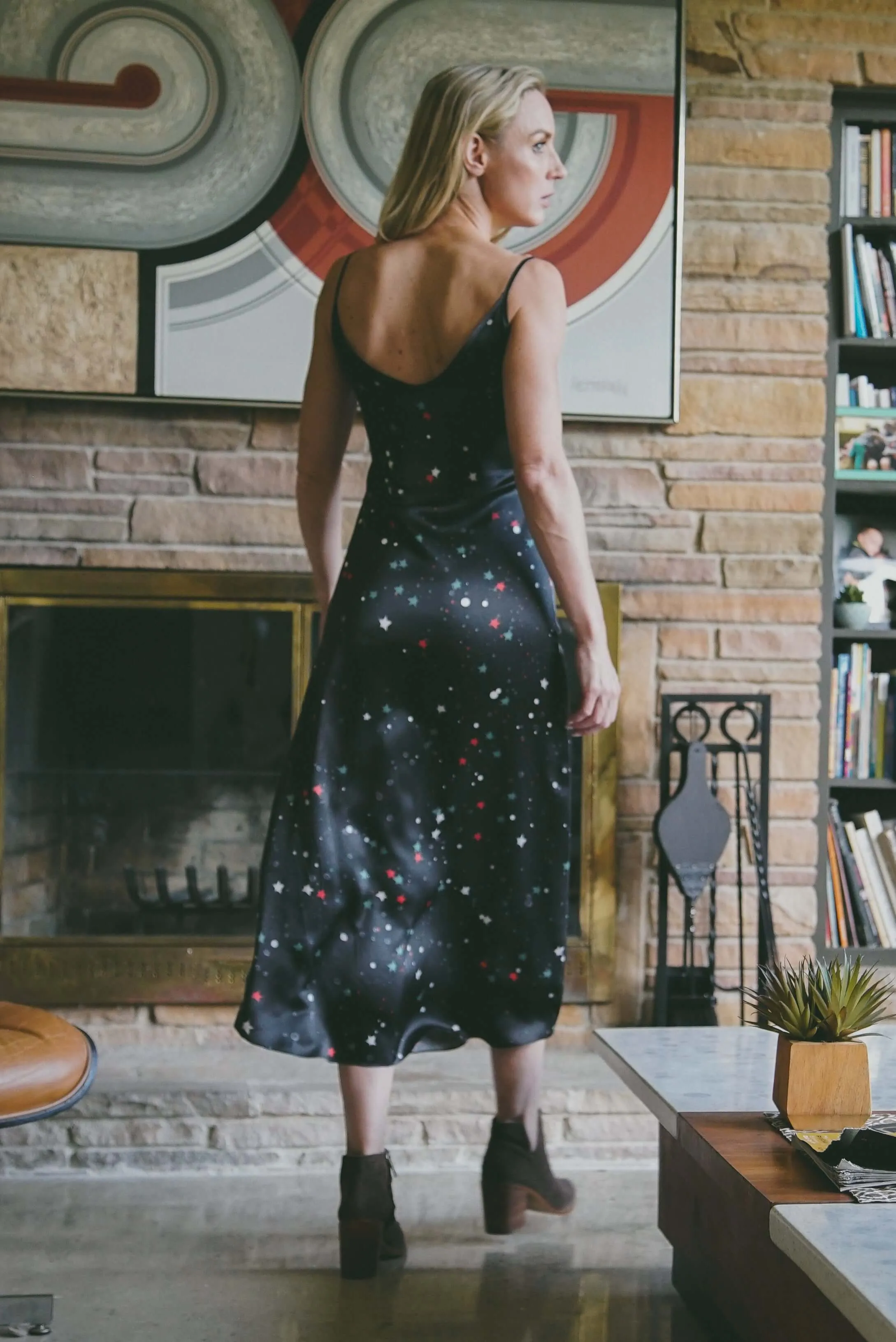 Andromeda Silk Dress in Galaxy