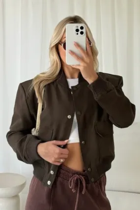 Aria khaki cargo bomber jacket