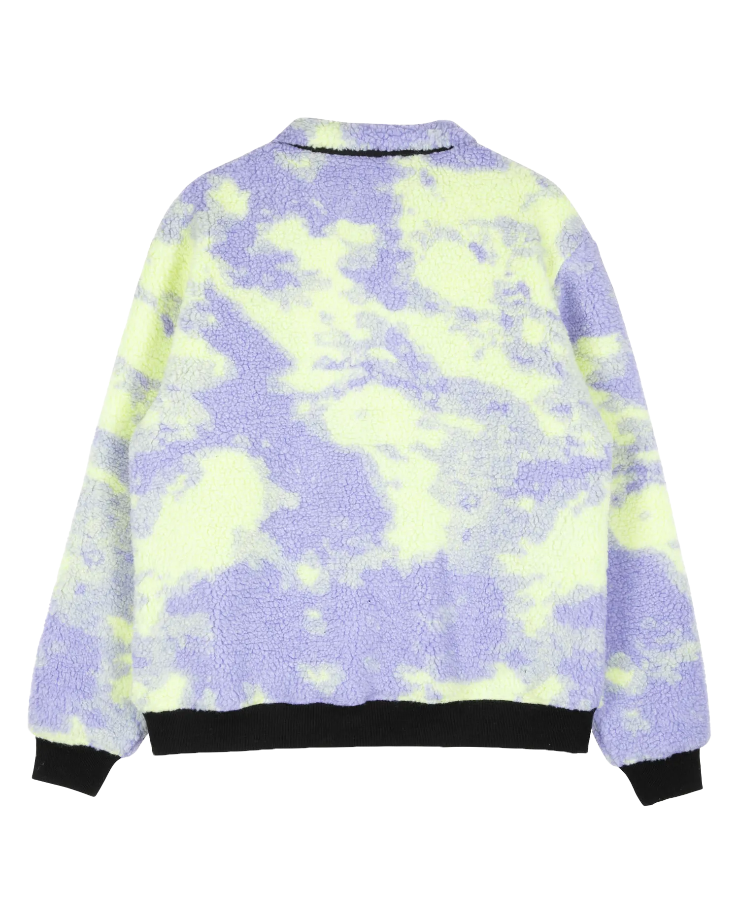 Astra Sherpa Fleece Jacket in Purple & Yellow Tie Dye