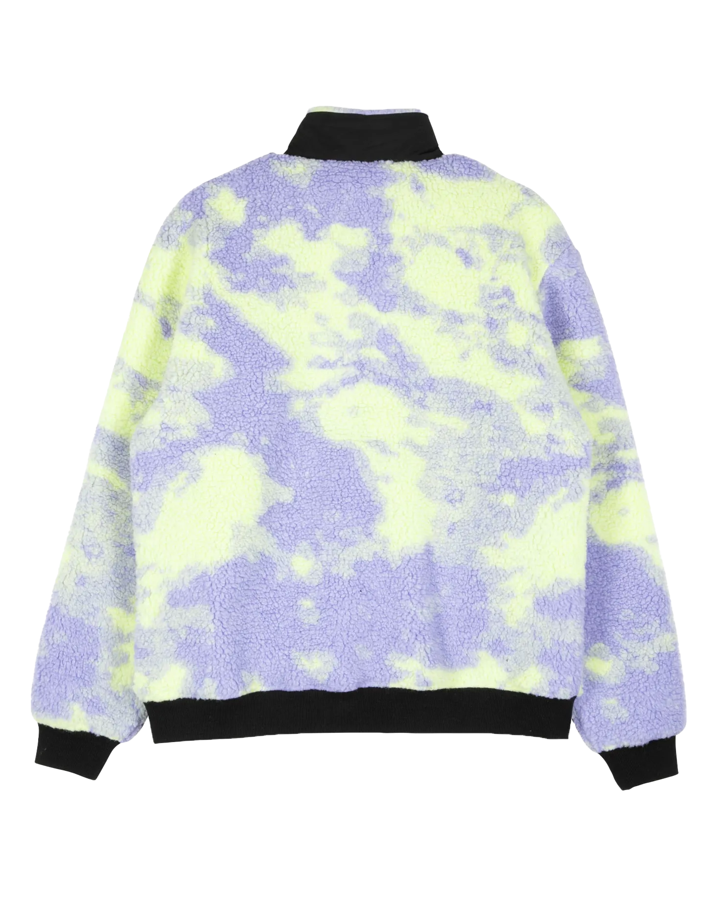 Astra Sherpa Fleece Jacket in Purple & Yellow Tie Dye