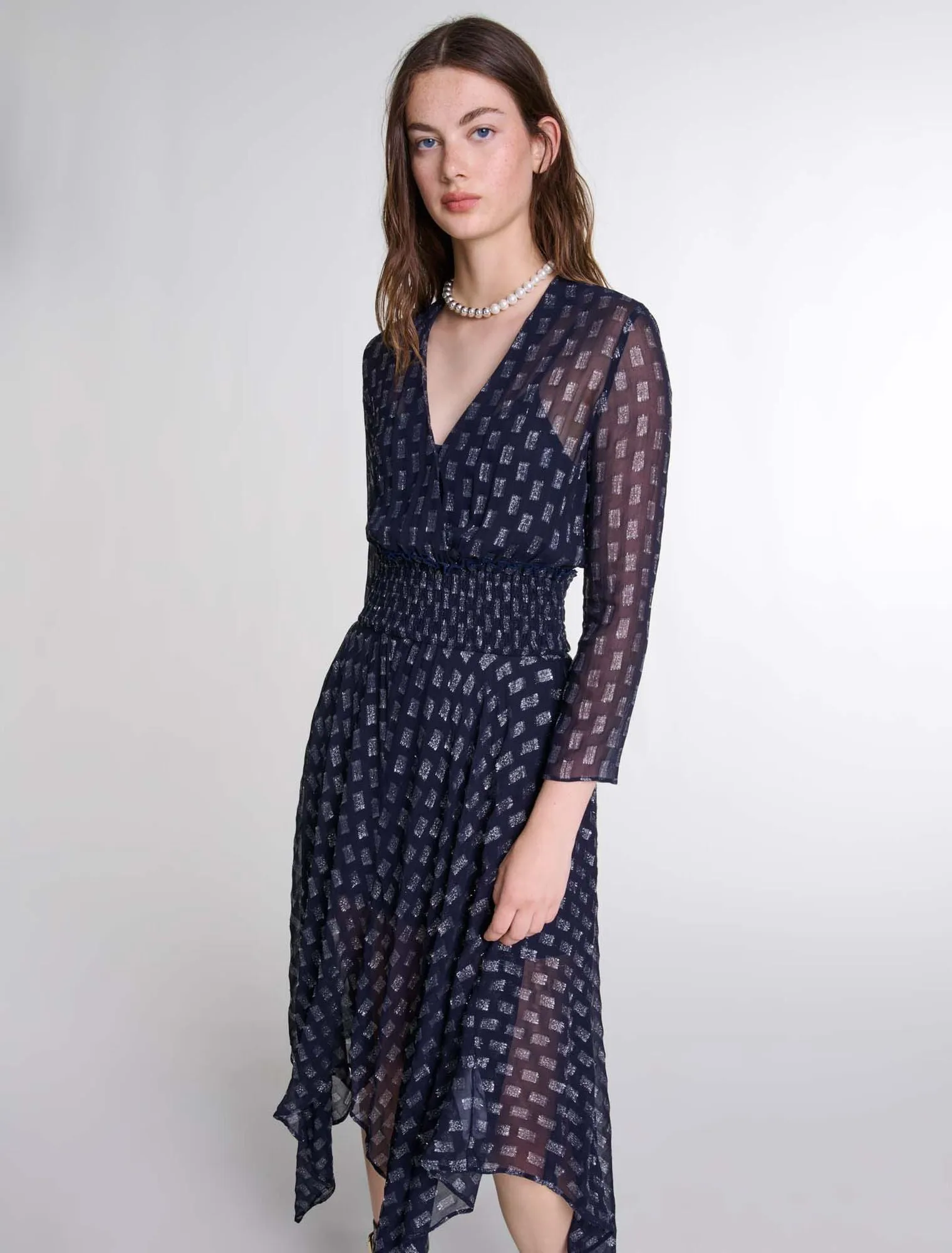 Asymmetrical floral maxi dress