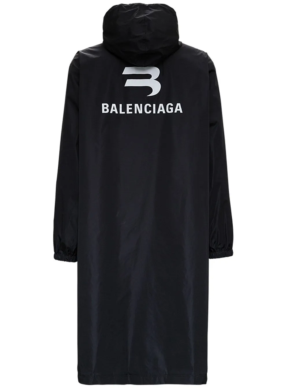 Balenciaga Logo Printed Hooded Raincoat