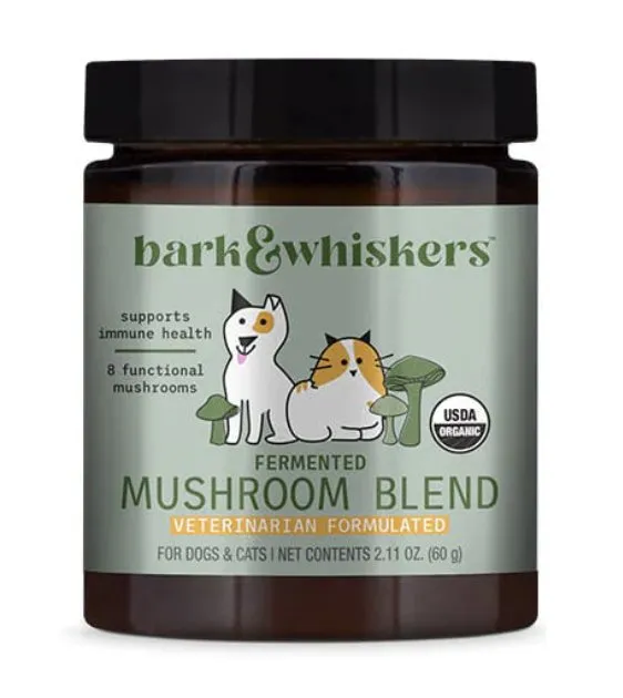 Bark & Whiskers Organic Fermented Mushroom Blend Supplements for Cats and Dogs