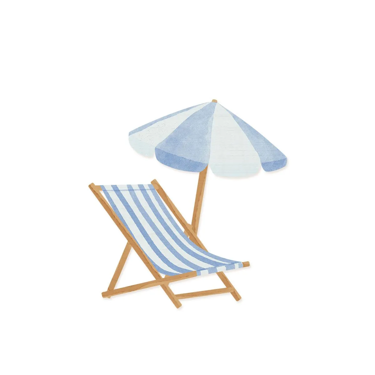 Beach Chair Wood Shape, Blue