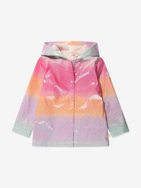 Billieblush Girls Glittered Raincoat in Multicolour