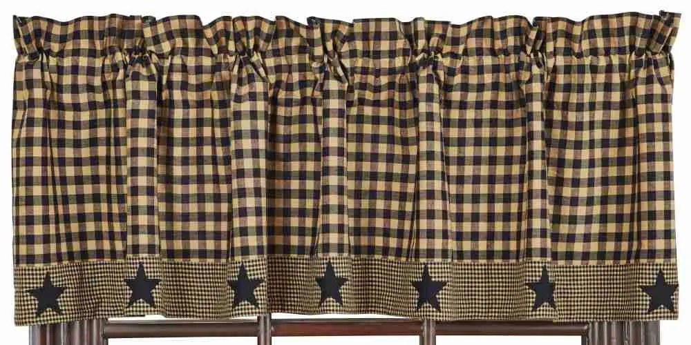 Black Applique Star Valance 72 in. - Clearance