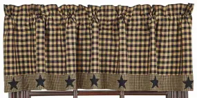 Black Applique Star Valance 72 in. - Clearance