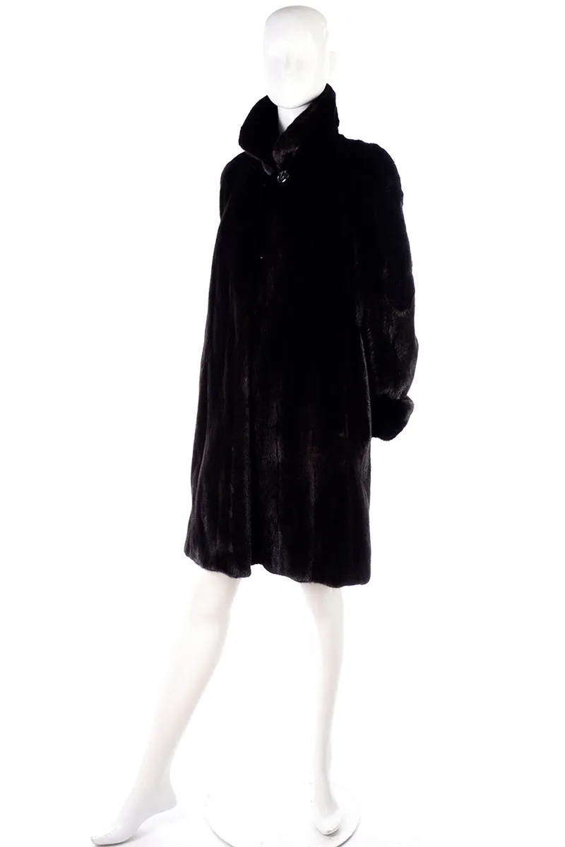 Blackglama Dark Brown/Black Ranch Mink Vintage Fur Coat