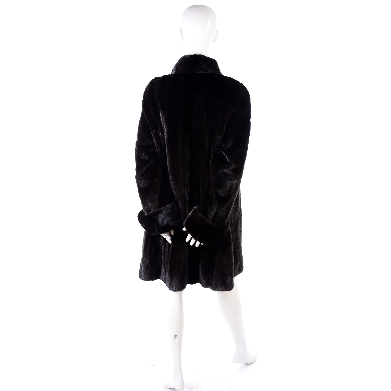 Blackglama Dark Brown/Black Ranch Mink Vintage Fur Coat