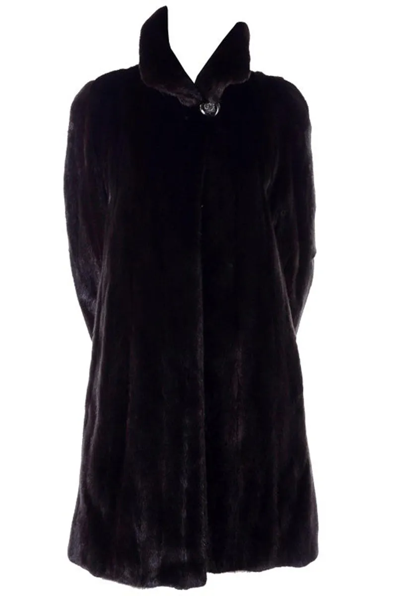 Blackglama Dark Brown/Black Ranch Mink Vintage Fur Coat