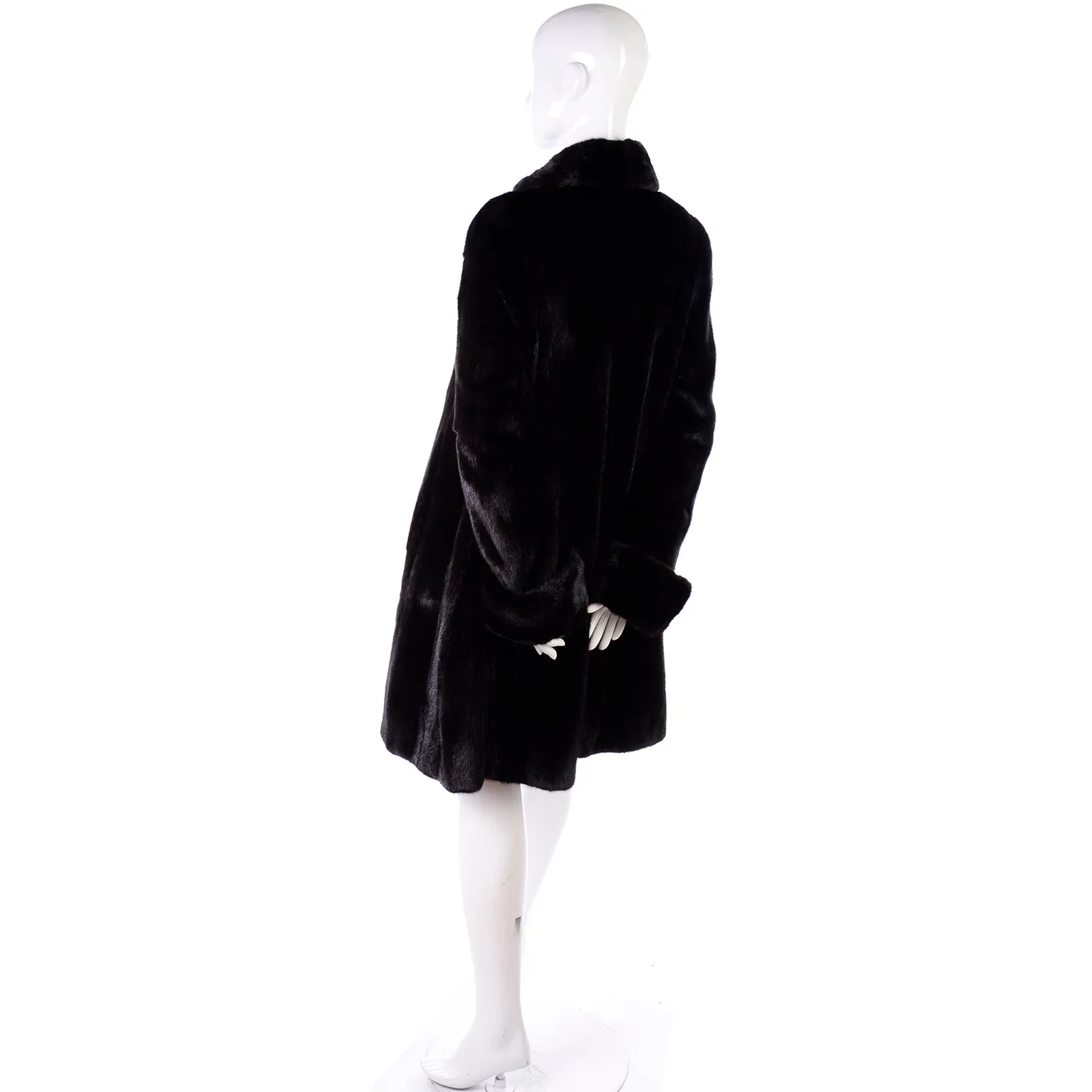 Blackglama Dark Brown/Black Ranch Mink Vintage Fur Coat