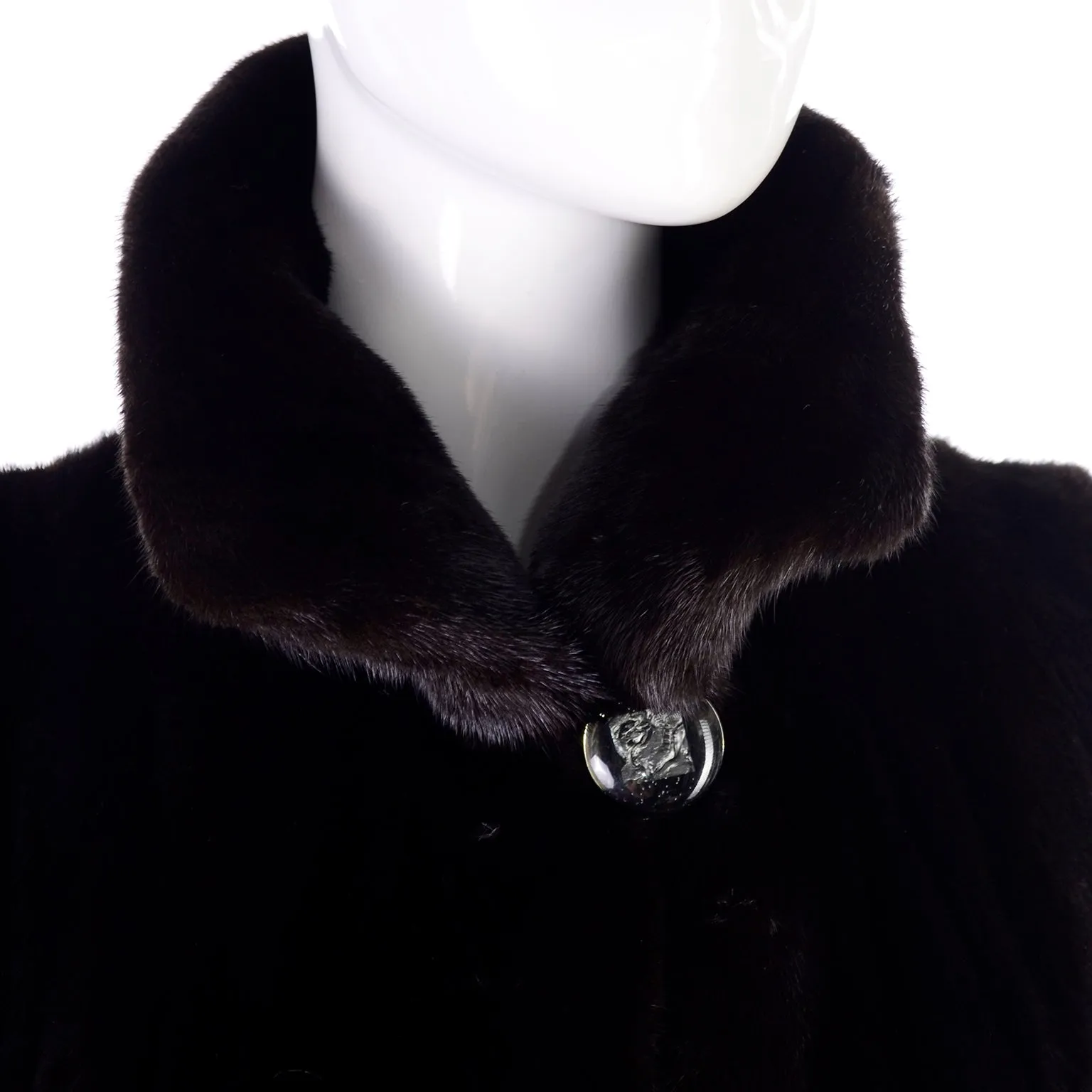 Blackglama Dark Brown/Black Ranch Mink Vintage Fur Coat