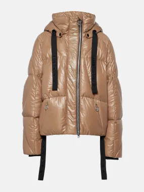 Brown down ski jacket