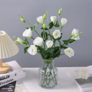 Bulk Exclusive 25.5" Platycodon Gradiflorus Stems Lisianthus Bouquet Spray Artificial Wholesale