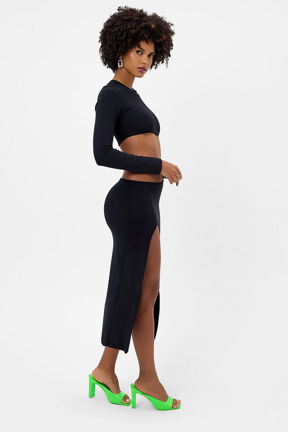 Carolina Terry Midi Dress - Black