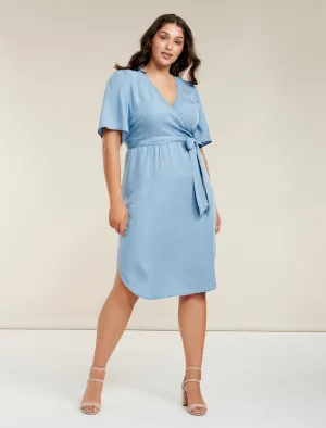 Cassie Curve Wrap Over Midi Dress