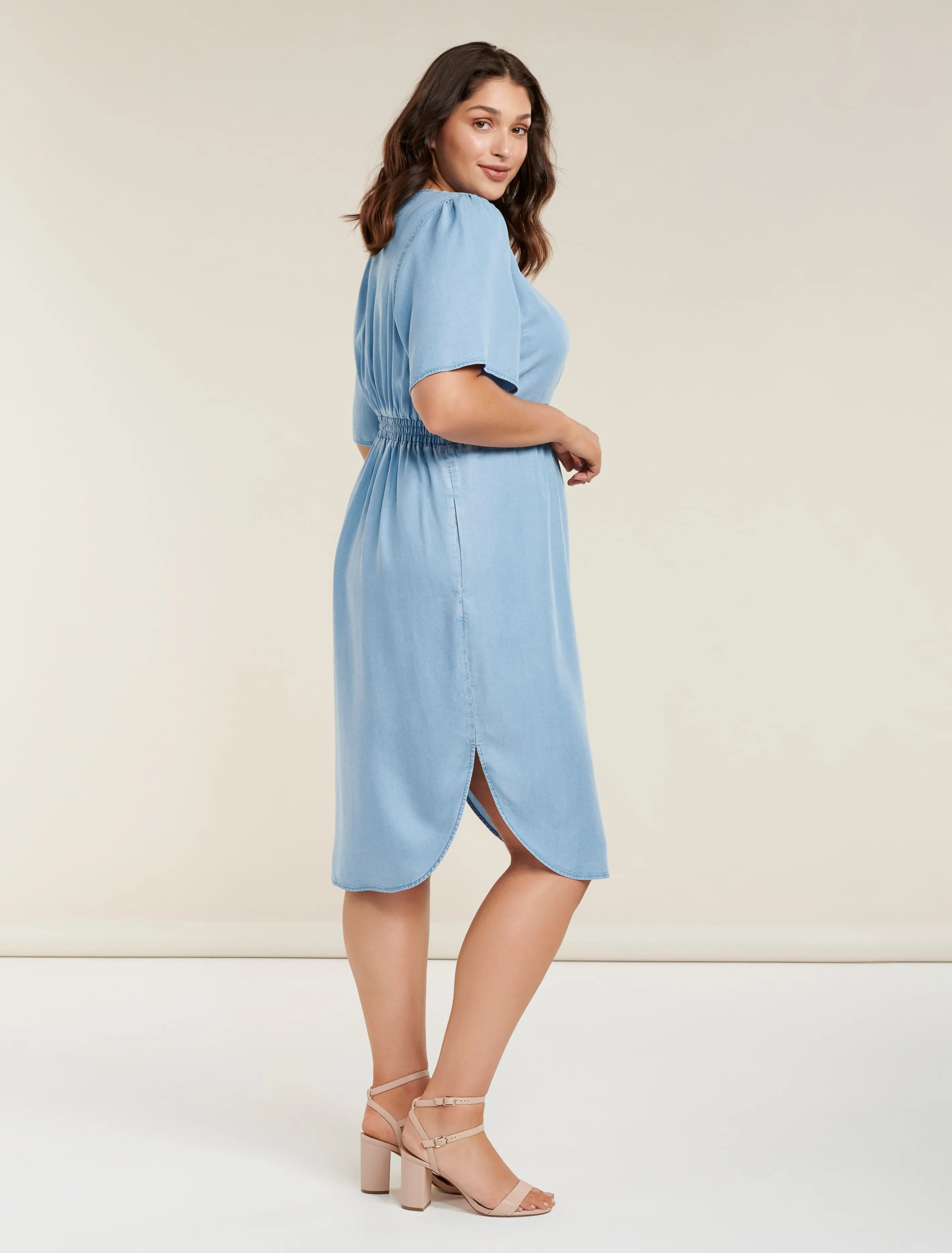 Cassie Curve Wrap Over Midi Dress