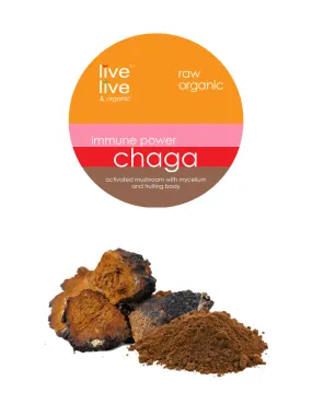 chaga mushroom, immune power, 50g powder, live live & organic