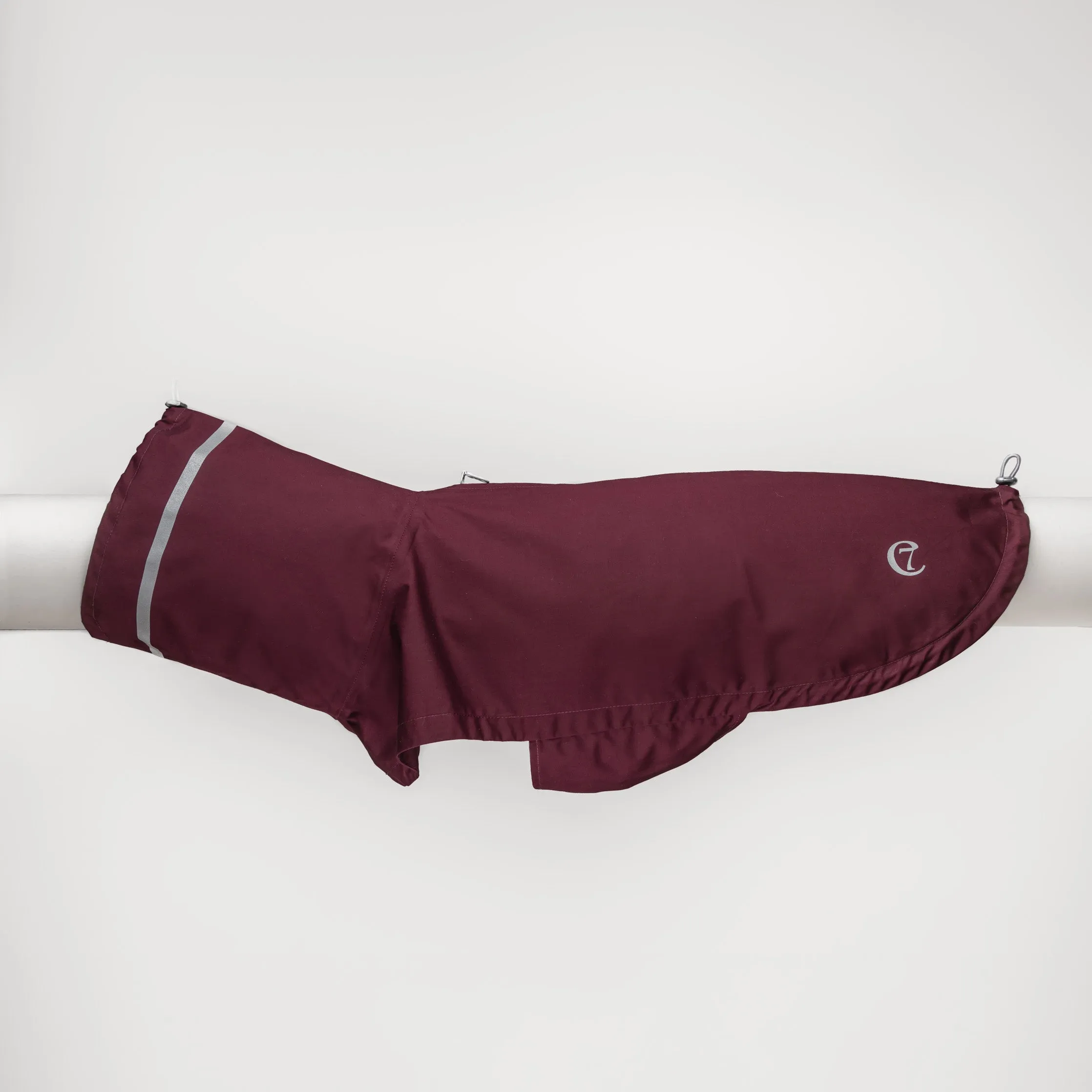 Cloud7 London Dog Rain Coat with Belly Protector in Bordeaux