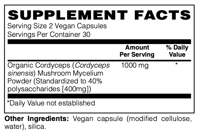 Cordyceps Mushroom, 60 vcap