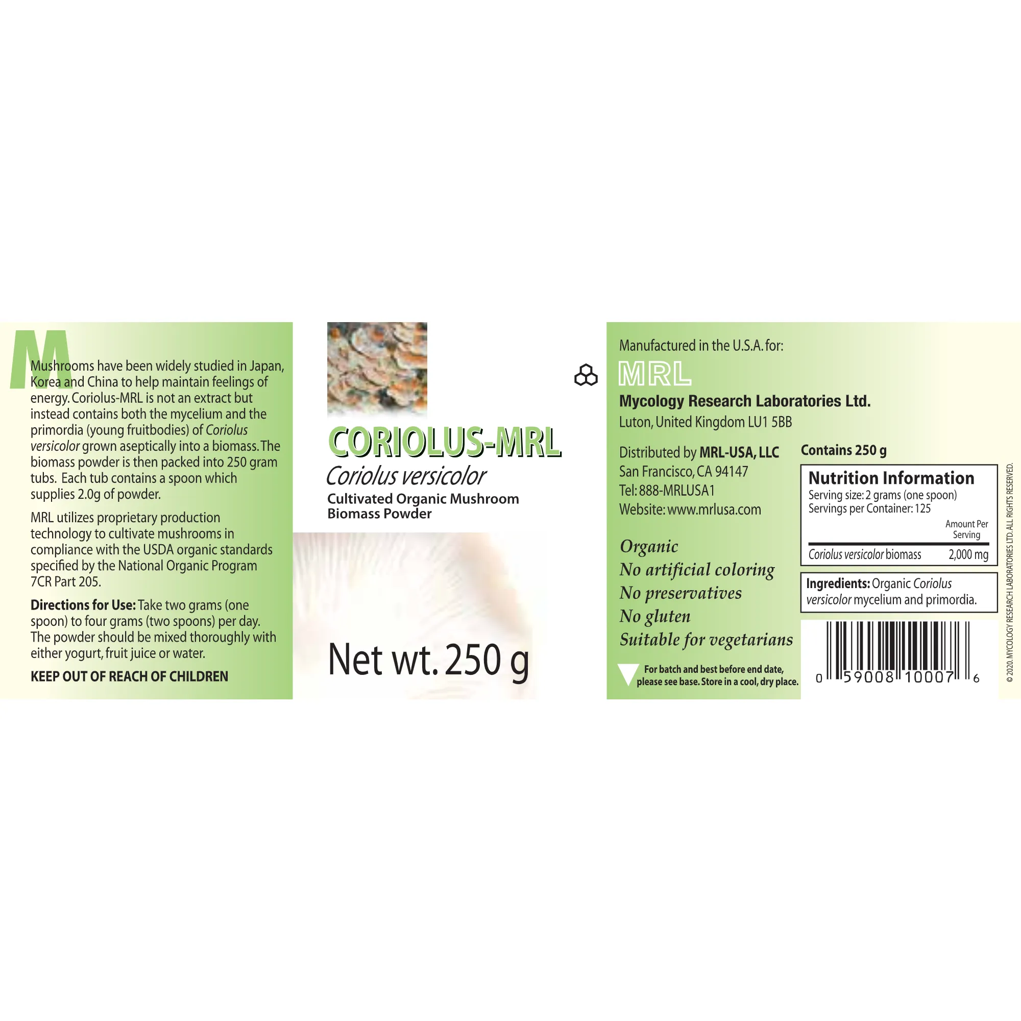 Coriolus-MRL Powder 250 gms by Mycology Research Labs