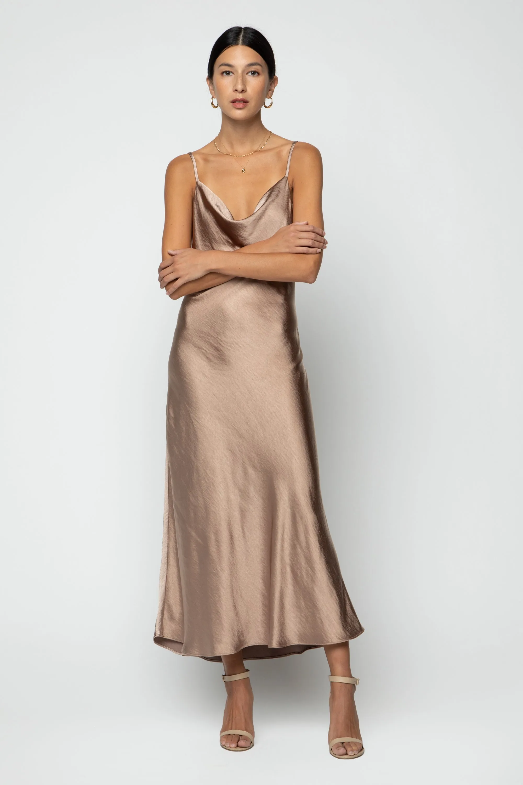 COWL NECK SLIP DRESS