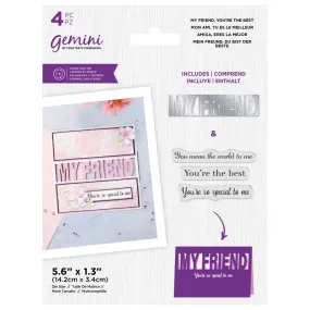 Crafter's Companion Gemini Clear Stamps & Die - My Friend*