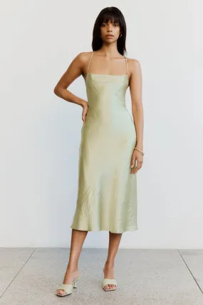 Crush Bias Cowl Slip Dress - Apple