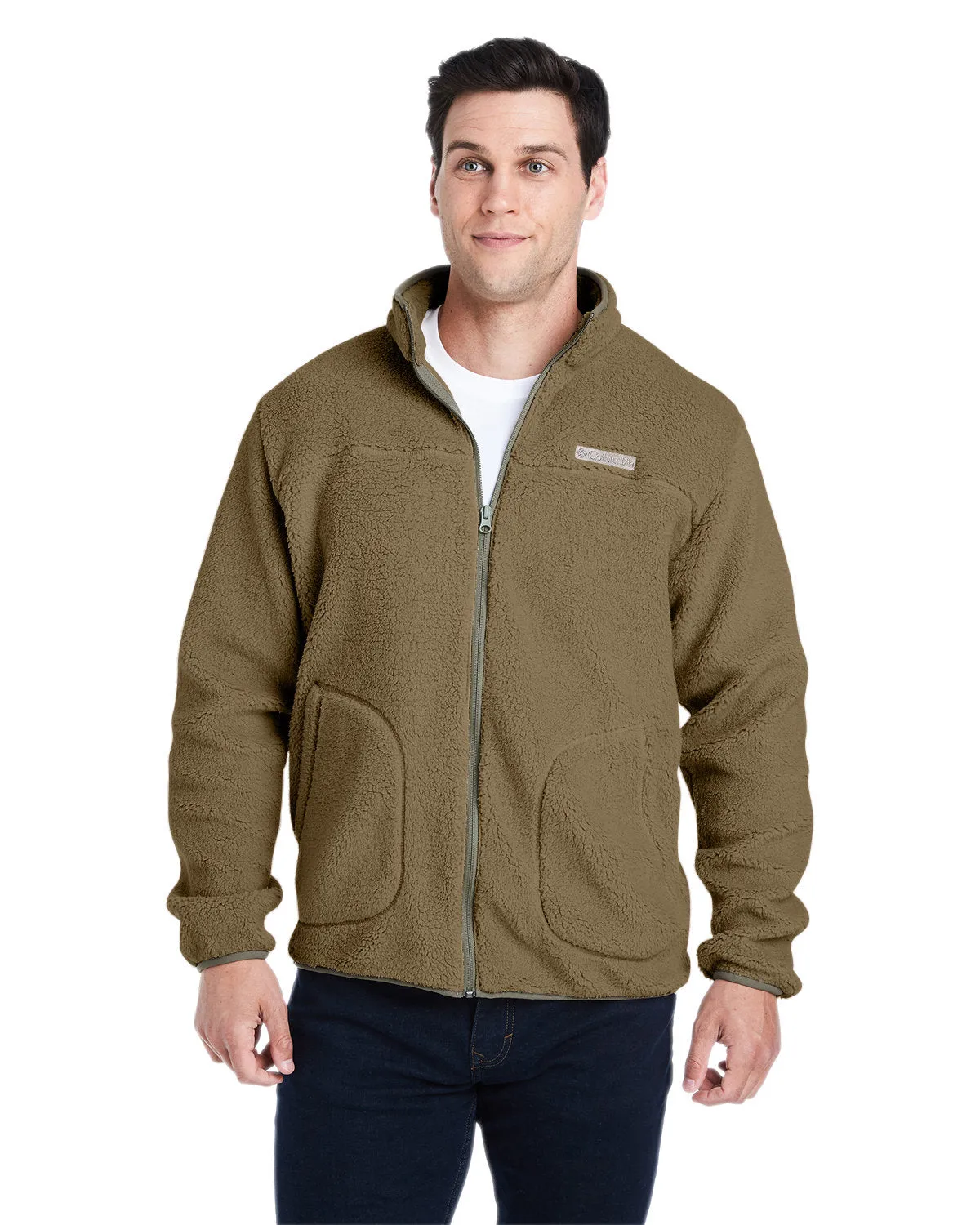 Custom Columbia Rugged Ridge Sherpa Fleece, Stone Green Shark