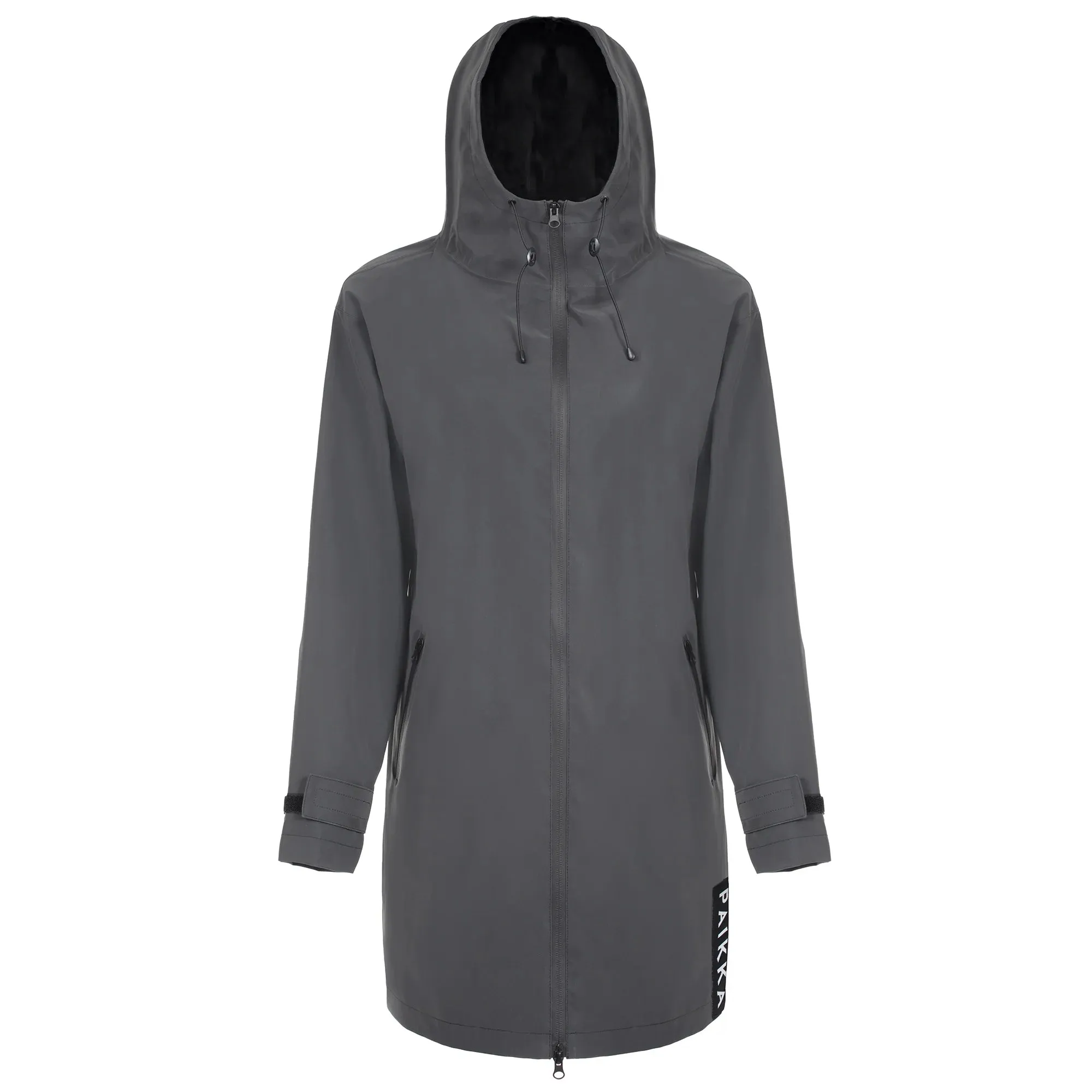 Dark Grey Visibility Raincoat For Humans