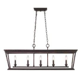 Davenport 5-Light Linear Pendant in Etruscan Bronze