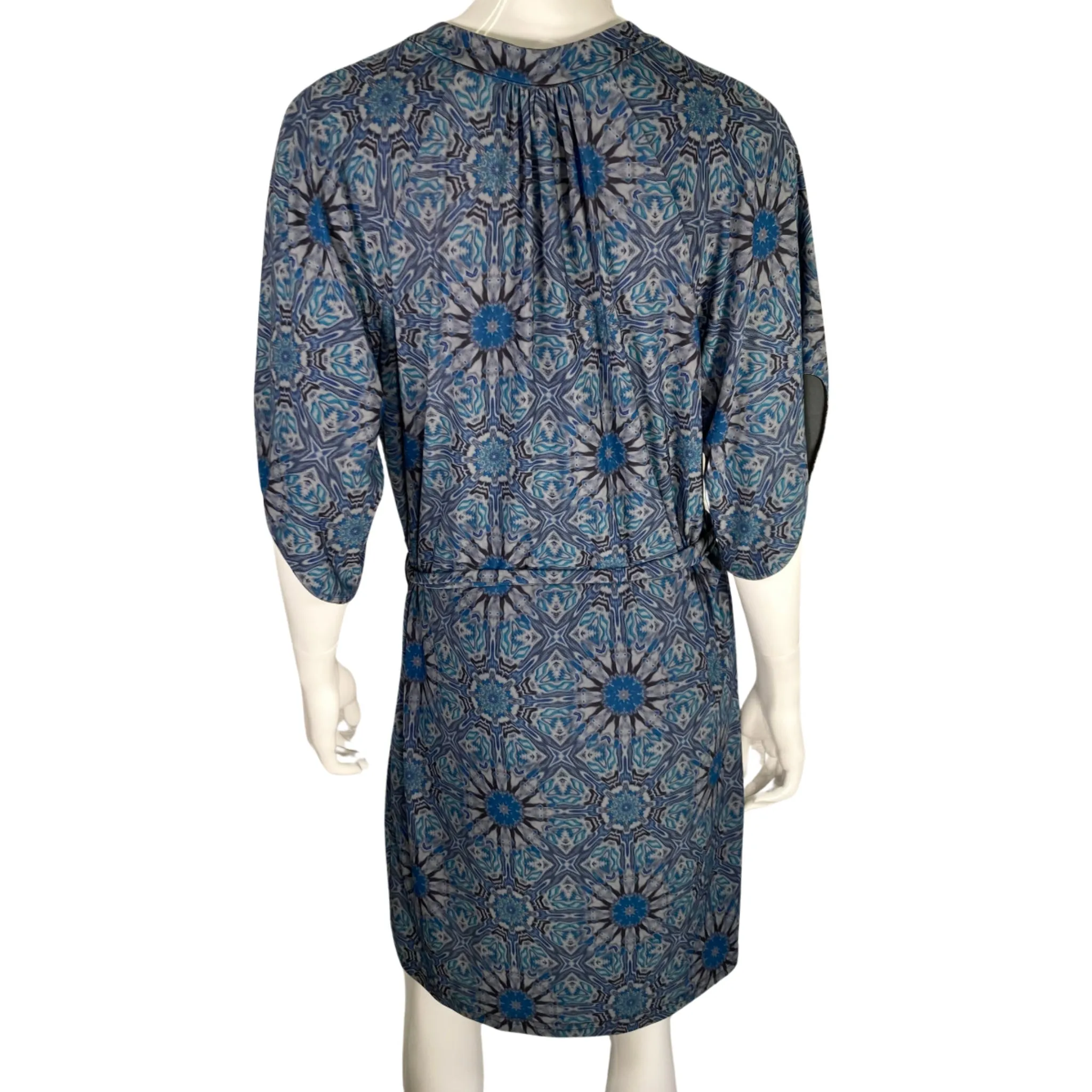 Deborah Viereck 33 Butterflies Blue Kaleidoscope Wrap Dress