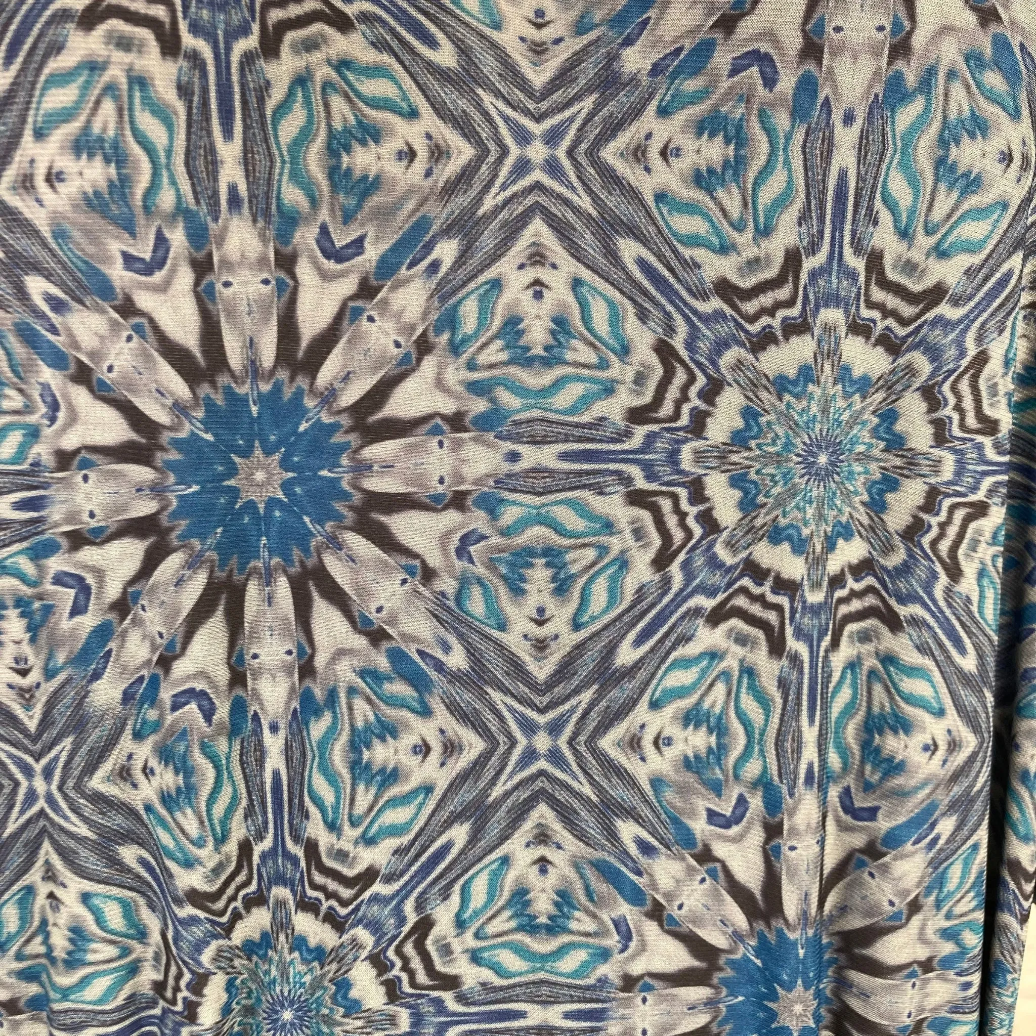 Deborah Viereck 33 Butterflies Blue Kaleidoscope Wrap Dress