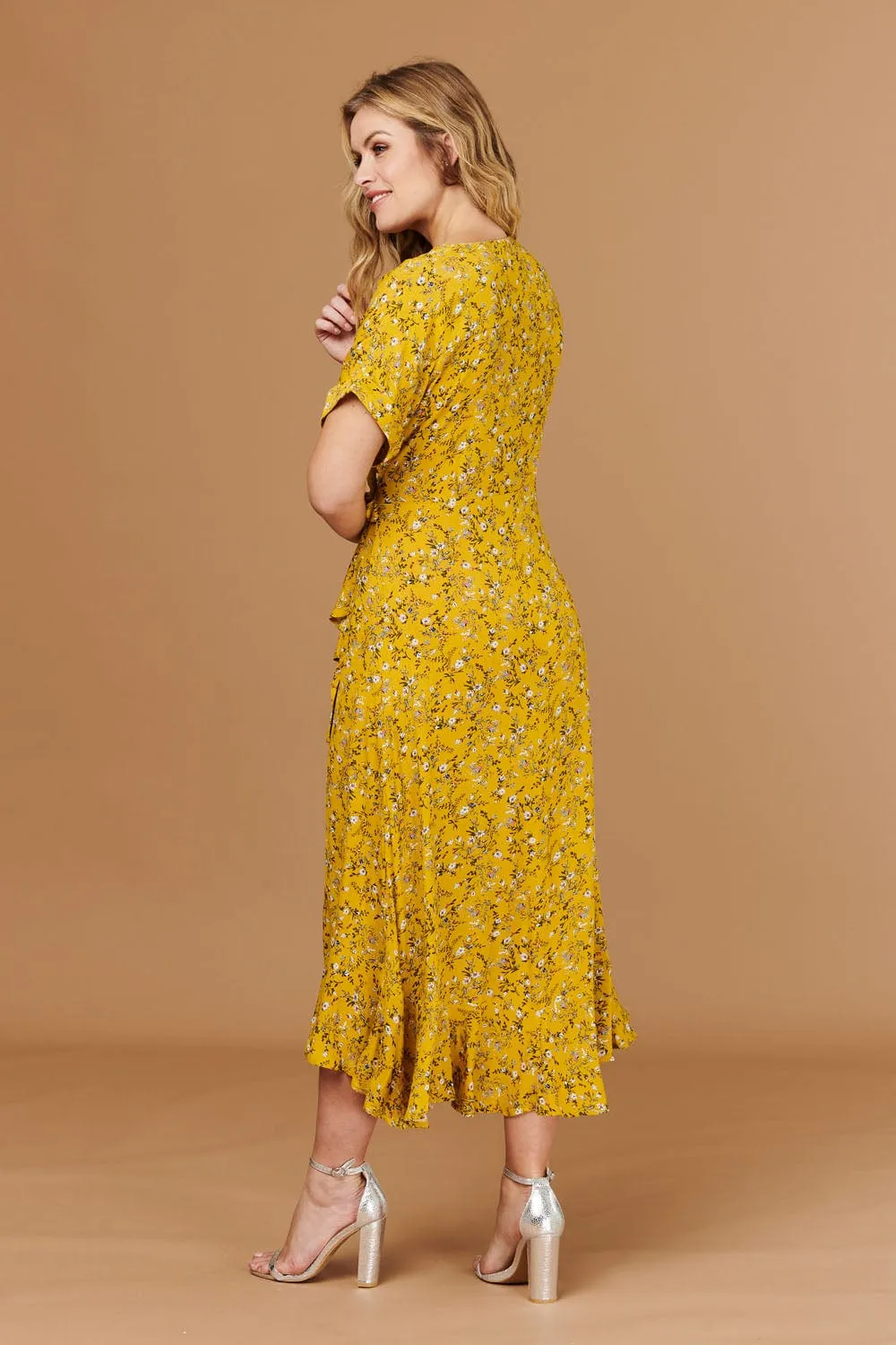 Ditsy Floral Short Sleeve Wrap Dress