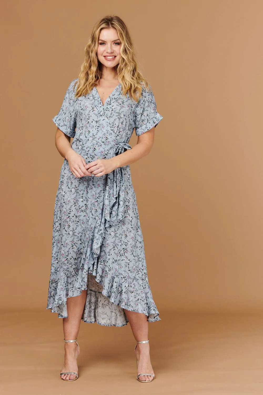 Ditsy Floral Short Sleeve Wrap Dress