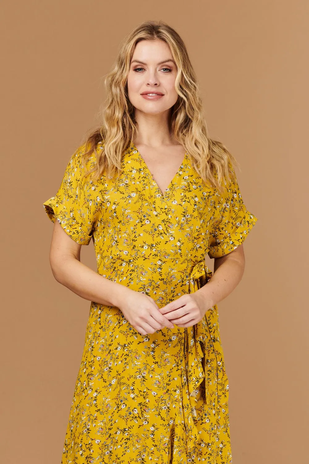 Ditsy Floral Short Sleeve Wrap Dress