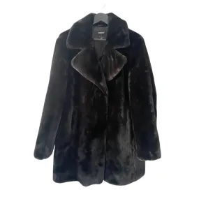 DKNY Faux Fur MIDI Coat Black