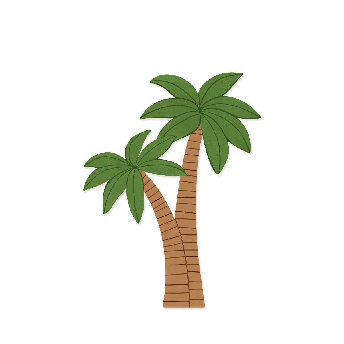 Double Palm Tree Wood Shape