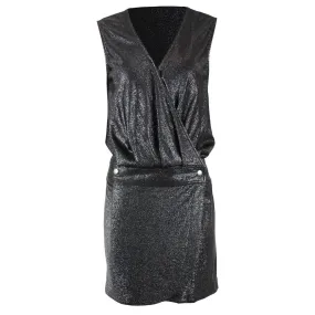 Drape Front Black Cocktail Dress