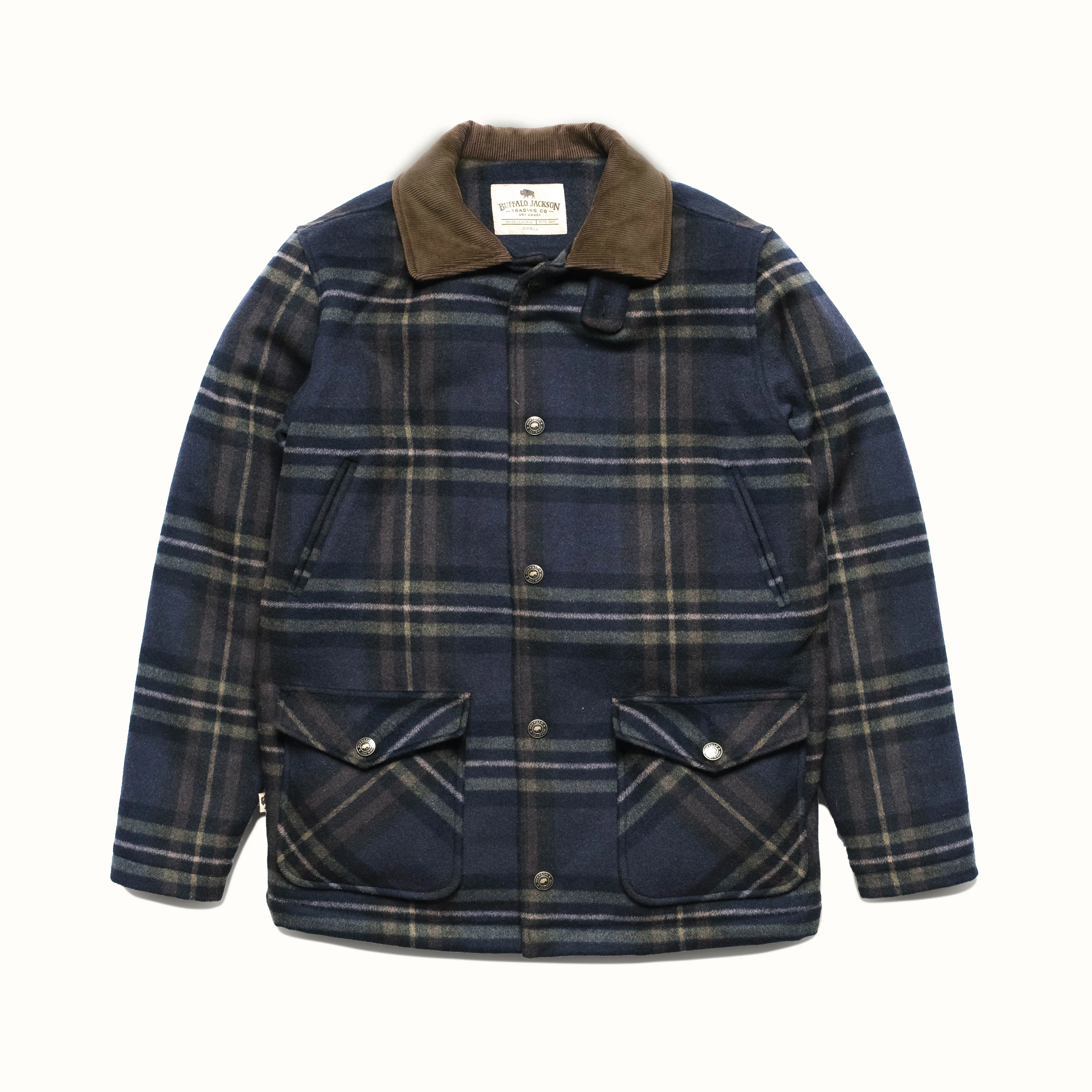 Ellis Wool Jacket | Navy Plaid and Corduroy