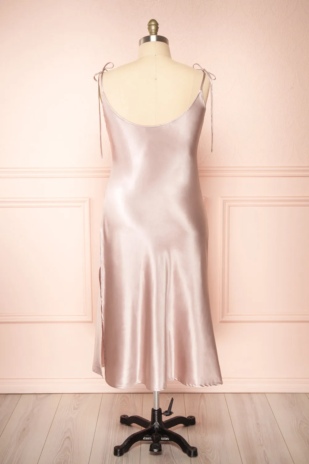 Elyse Champagne | Cowl Neck Midi Dress